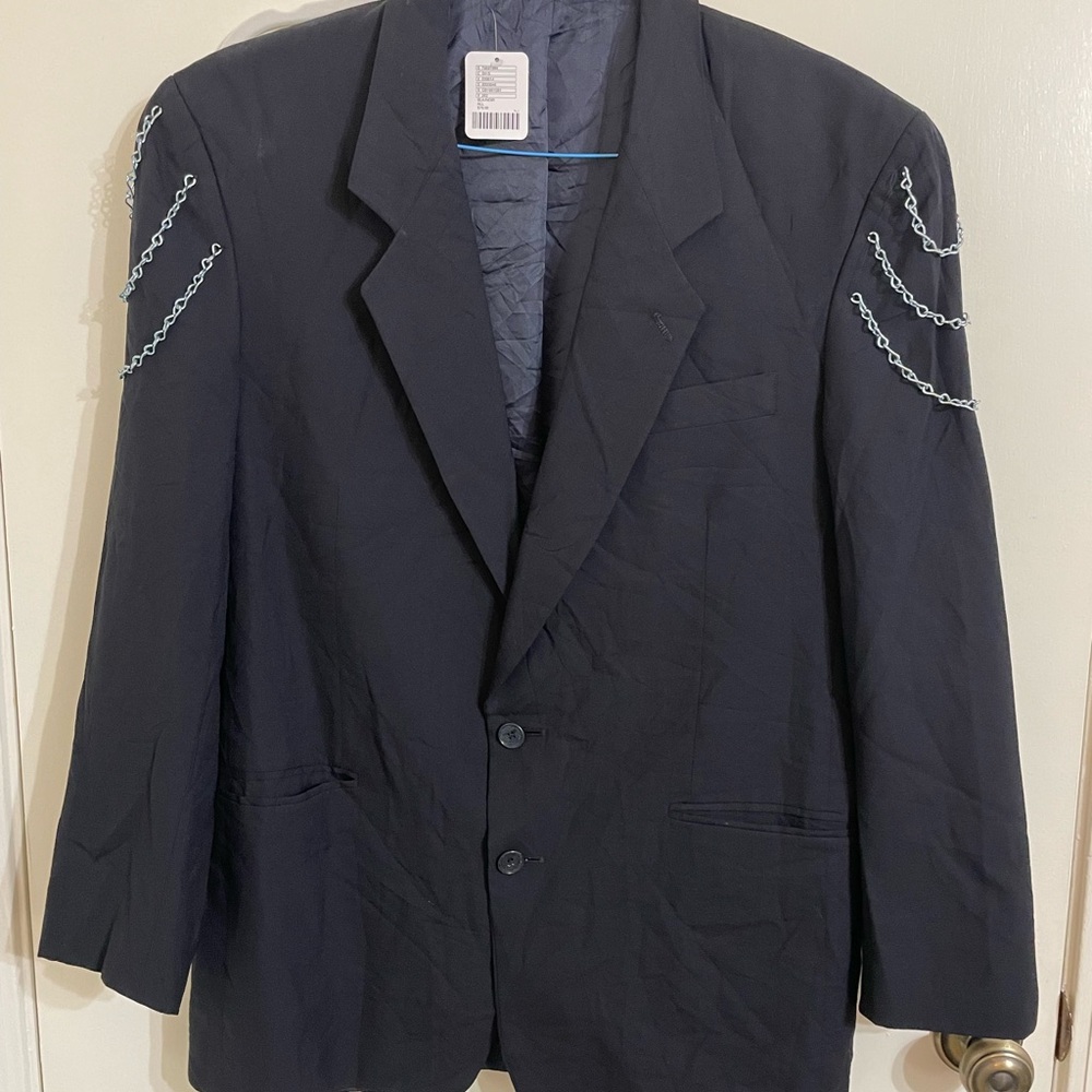 Black Blazer with Chain Detail